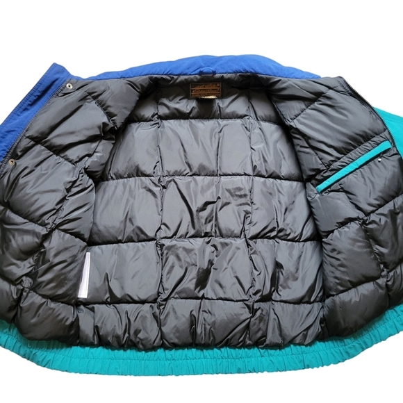 Eddie Bauer Vintage Teal/Blue Goose Down Fill Puffer Winter Coat, Men Size L - Picture 4 of 11